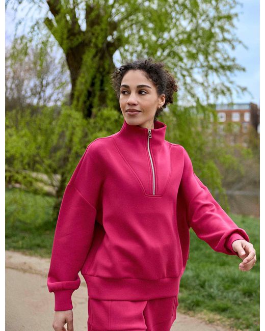 Varley Red Women's Hawley Half Zip Sweat