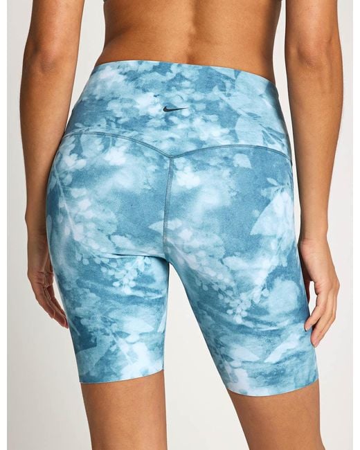Nike Blue Women's Zenvy 8" Printed Biker Shorts