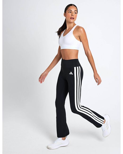 Adidas Black Women's Optime Essentials 3-stripes Flared leggings
