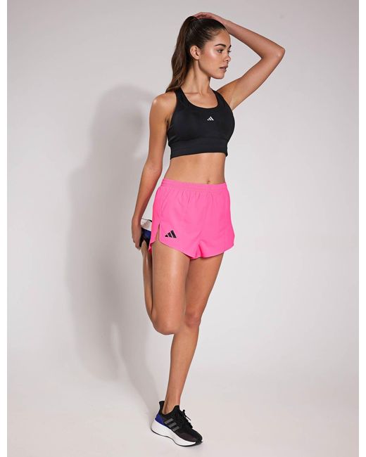 Adidas Pink Women's Adizero Essentials Running Short