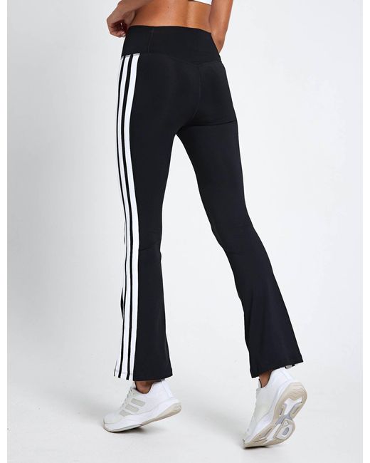 Adidas Black Women's Optime Essentials 3-stripes Flared leggings