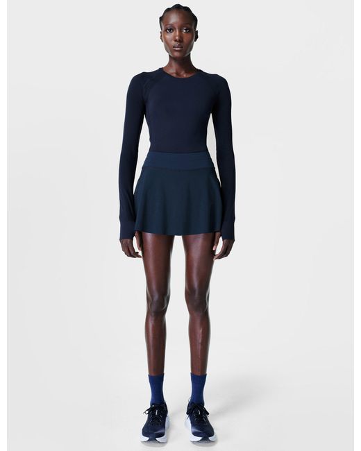 Sweaty Betty Blue Women's Athlete Seamless Workout Long Sleeve Top