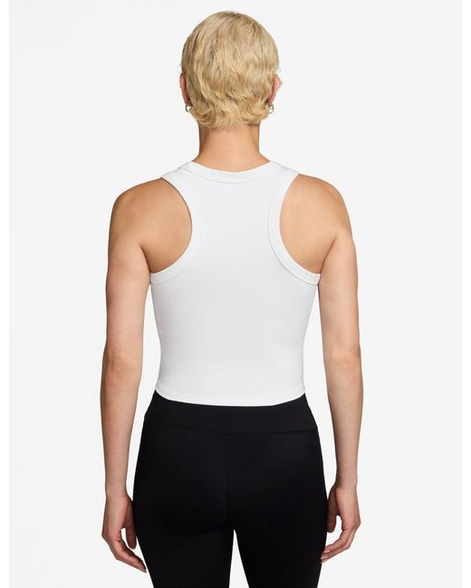 Nike White Women's One Fitted Dri-fit Cropped Tank Top