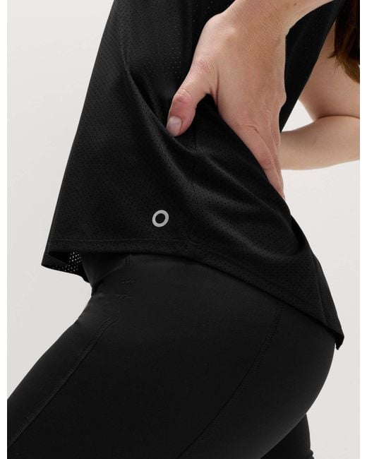 GOODMOVE Black Women's Lightweight Textured Relaxed Vest Top