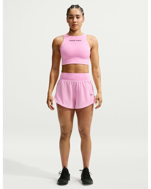 Nike Pink Women's Pro Sculpt Medium Support Padded Sports Bra