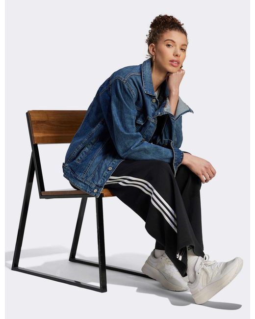 adidas black with blue stripes