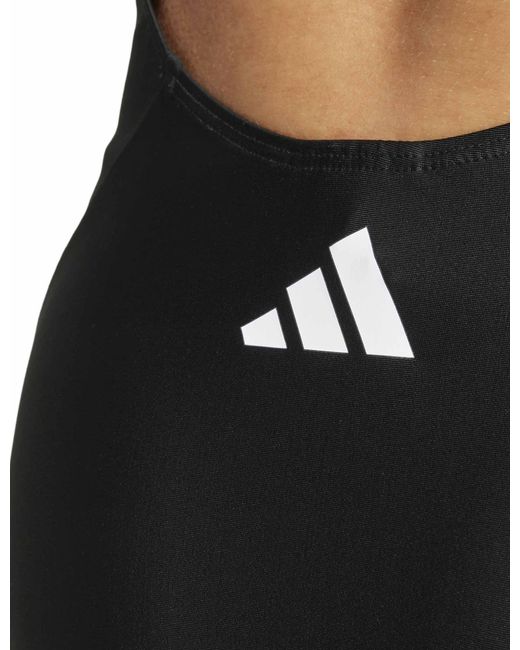 Adidas Black Women's 3-stripes V-back Swimsuit