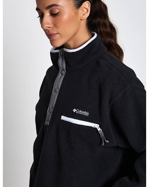 Columbia Blue Women's Helvetia Ii Cropped Sherpa Half Snap Fleece