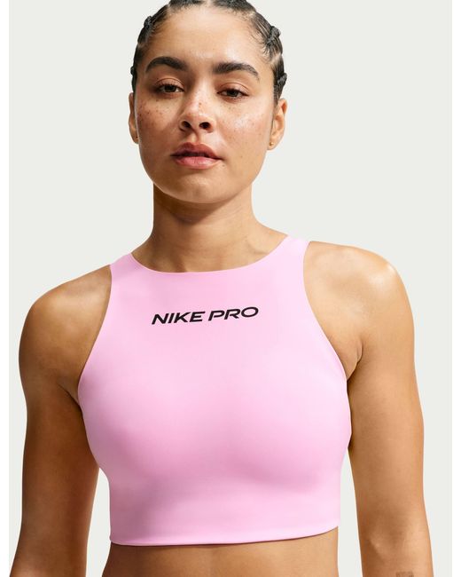 Nike Pink Women's Pro Sculpt Medium Support Padded Sports Bra