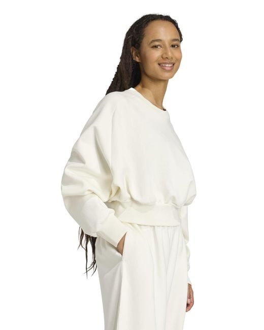 Adidas White Women's Soft Lux Loose Sweatshirt