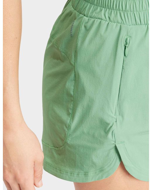 Adidas Green Pacer Stretch-woven Zipper Pocket Lux Shorts