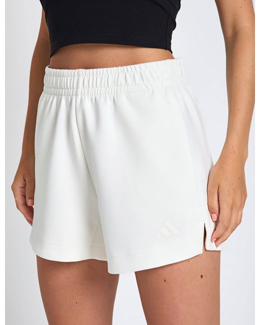 Adidas White Women's Soft Lux Loose Shorts