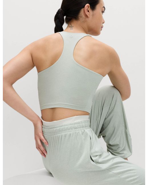GOODMOVE Gray Women's Supersoft Scoop Neck Fitted Crop Vest Top