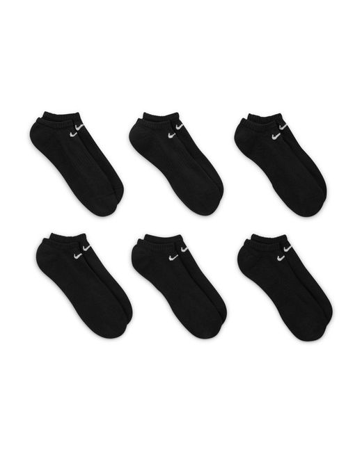 Nike Black Women's Everyday Cushioned Training No-show Socks (6 Pairs)