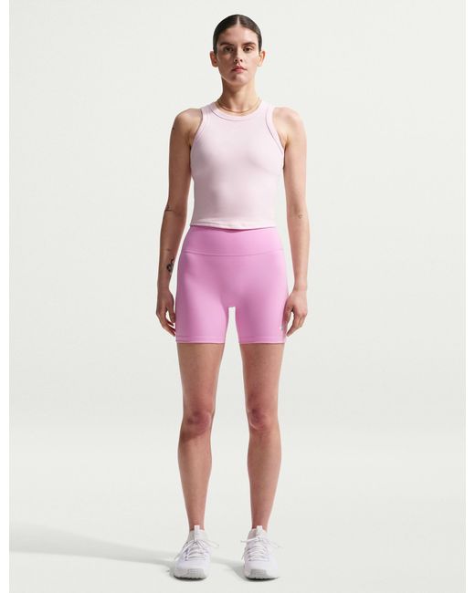 Nike Pink Women's One High Waisted 5" Biker Shorts