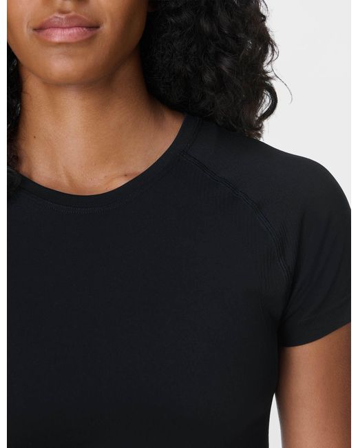 Sweaty Betty Black Women's Athlete Crop Seamless Workout T-shirt