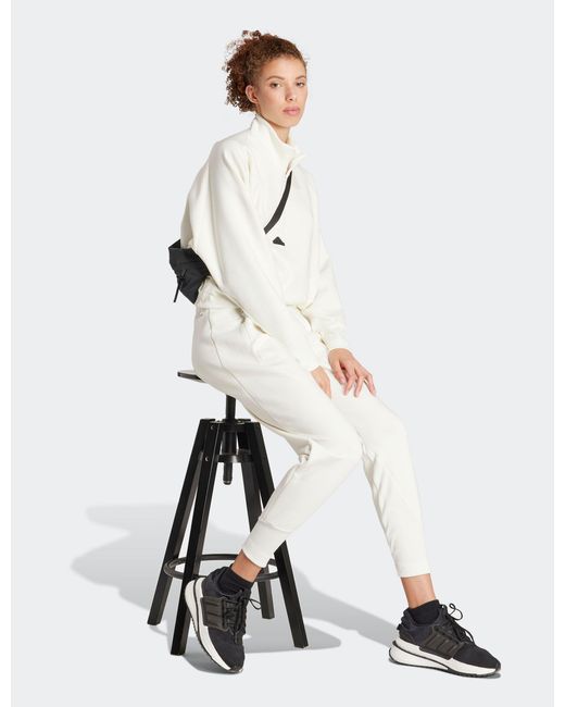 Adidas White Z.n.e. Quarter-zip Track Jacket