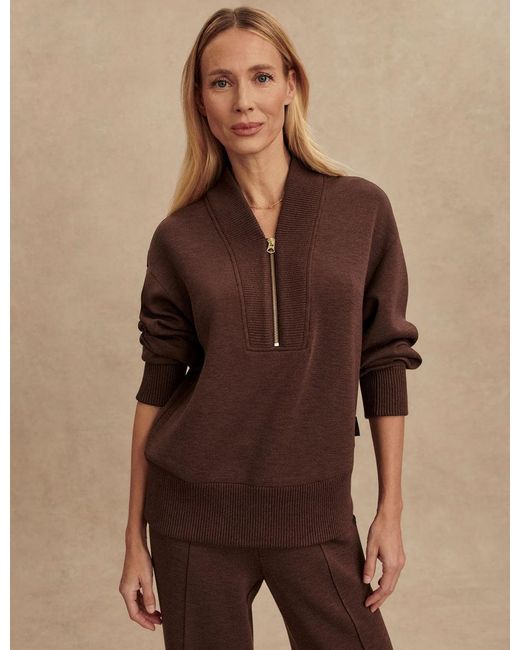 Varley Brown Women's Sally Half Zip Sweat