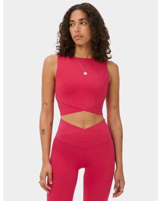 Sweaty Betty Red Women's All Day Cropped Wrap Tank