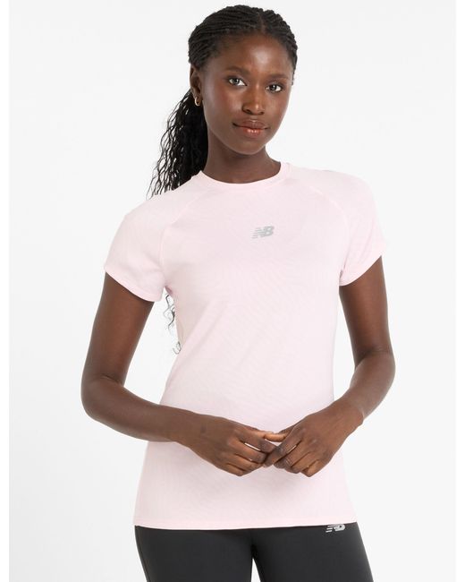New Balance Pink Women's Jacquard Slim T-shirt