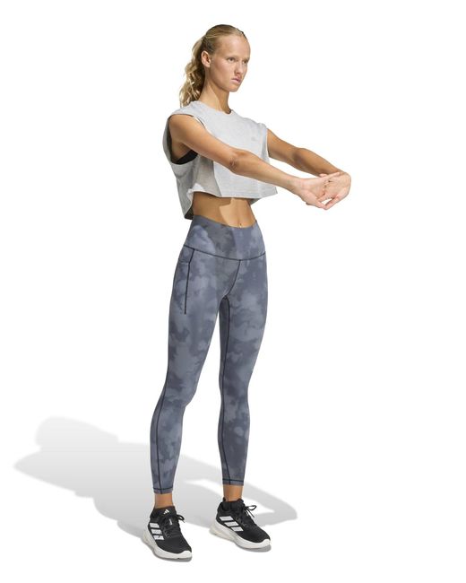 Adidas Blue Women's Adi365 Climacool Aop Running 7/8 leggings