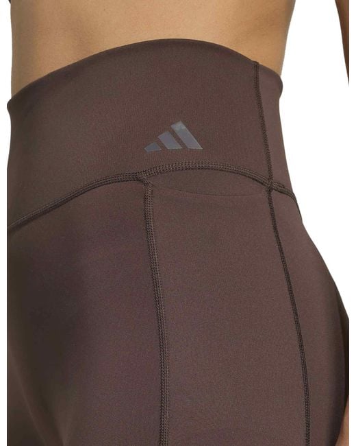 Adidas Brown Women's Optime Workout 3-stripes 7/8 leggings