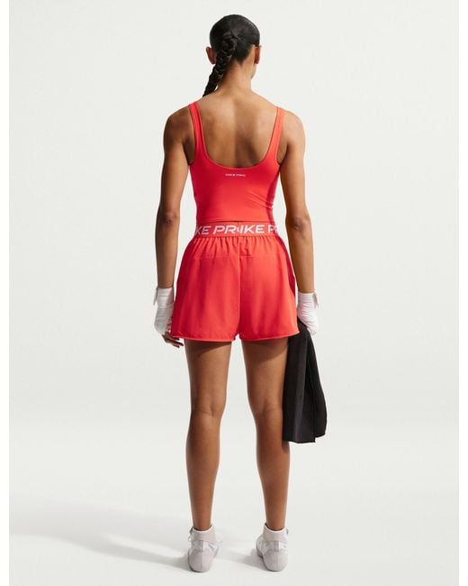 Nike Red Pro Sculpt Medium-Support Padded Sports Bra Tank Top