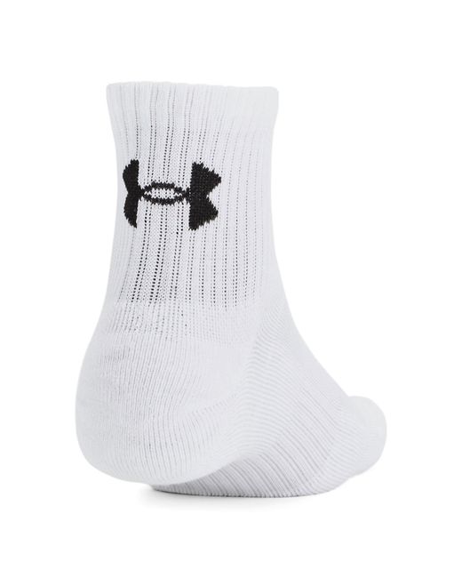 Under Armour White Women's Training Cotton 3-pack Quarter Socks