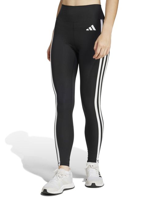 Adidas Black Women's Optime Essentials 3-stripes 7/8 leggings