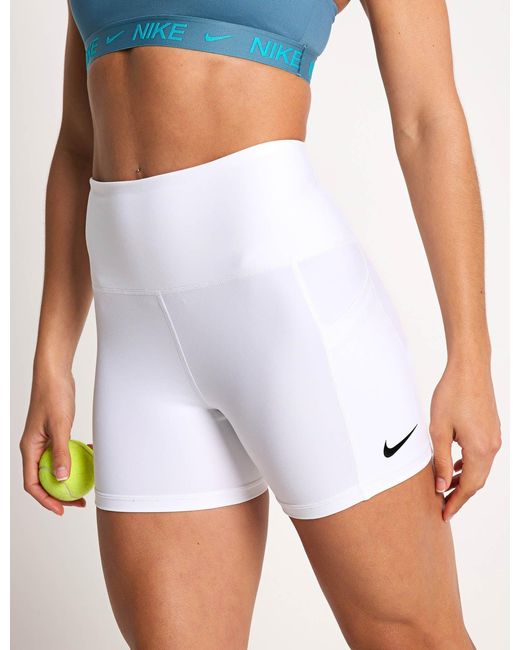 Nike White Women's Court Dri-fit Tennis Shorts With Pockets
