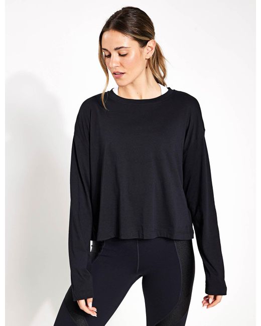 Sweaty Betty Black Women's Essential Crop Long Sleeve T-shirt