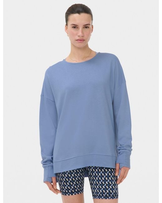 Sweaty Betty Blue Women's After Class Open Back Tie Sweatshirt