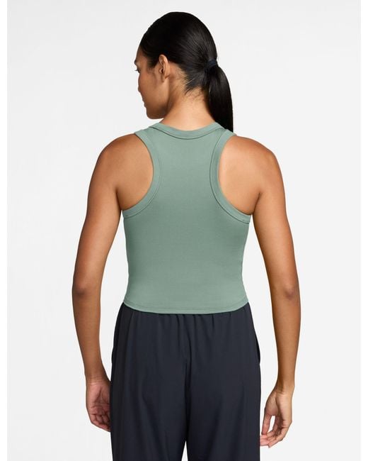Nike Green Women's One Fitted Dri-fit Cropped Tank Top