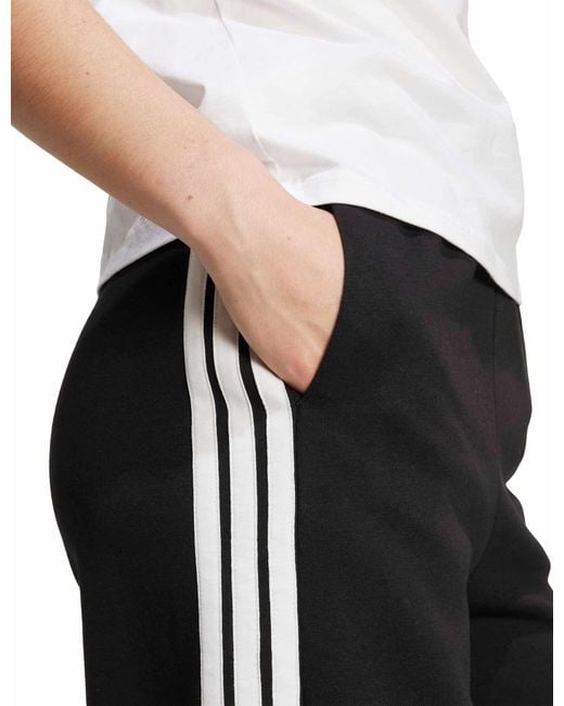 Adidas Black Women's 3-stripes Fleece Wide Pant