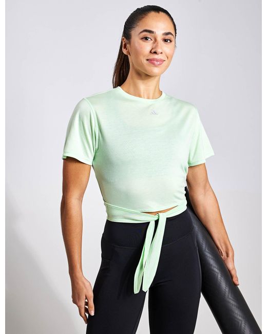 Adidas Green Yoga Studio Wrapped T-shirt