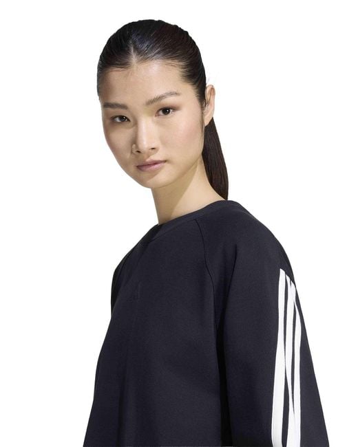 Adidas Blue Women's Kit 3-stripes Sweatshirt