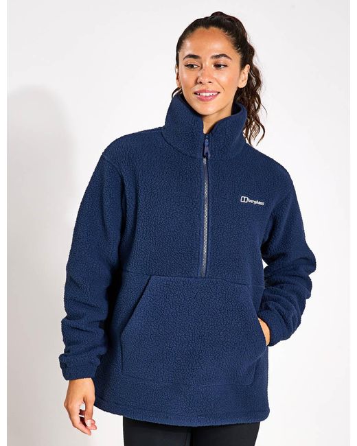 Berghaus Blue Women's Hawksker Half Zip Sherpa Fleece