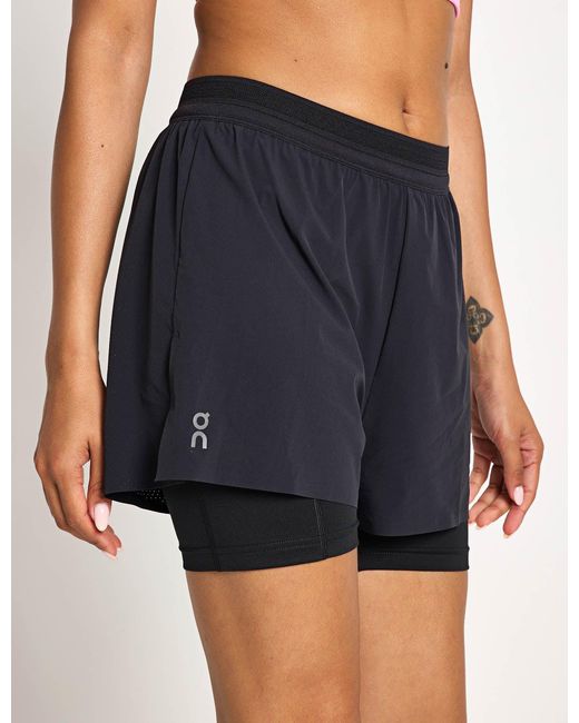 On Shoes Blue Women's 3" Performance 2-in-1 Shorts