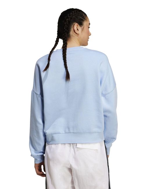 Adidas Blue Women's Essentials Small Logo Feelcozy Sweatshirt
