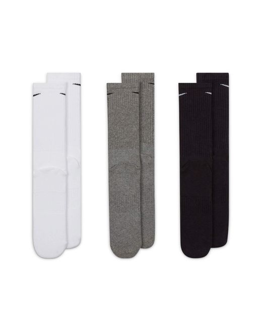 Nike White Women's Everyday Cushioned Training Crew Socks (3 Pairs)