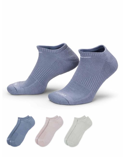 Nike Blue Everyday Plus Cushioned No-show Socks (3 Pairs)