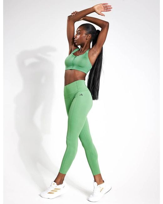 adidas Tlrd Impact Luxe High-support Zip Bra in Green