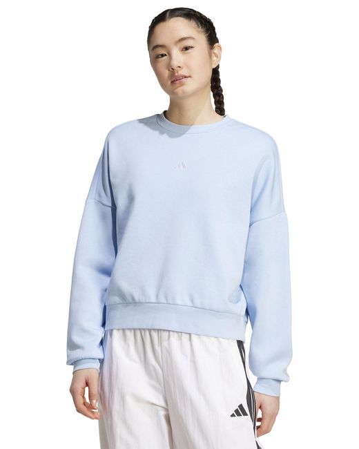 Adidas Blue Women's Essentials Small Logo Feelcozy Sweatshirt