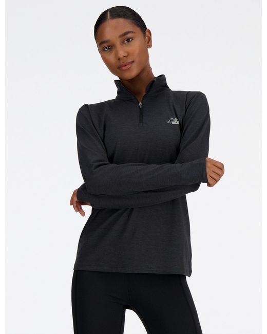 New Balance Blue Women's Sport Essentials Space Dye 1/4 Zip