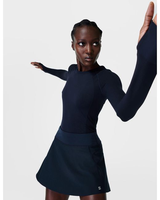 Sweaty Betty Blue Women's Athlete Seamless Workout Long Sleeve Top