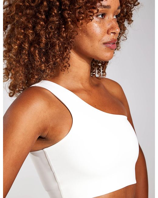 GIRLFRIEND COLLECTIVE Brown Women's Bianca One Shoulder Sports Bra