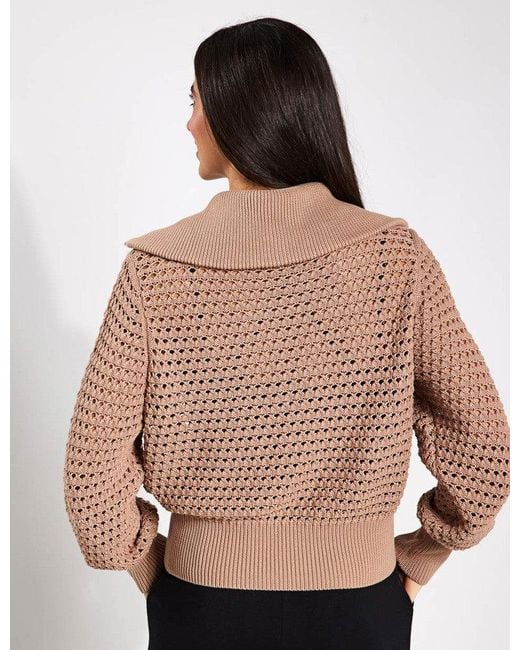 Varley Brown Women's Eloise Zip-through Knit