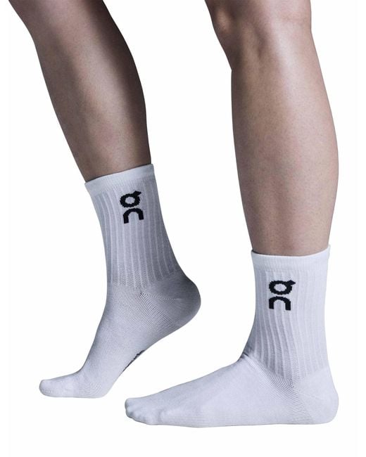 On Shoes White Women's Logo Sock High 3p