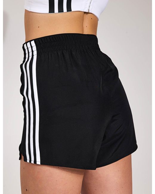 Adidas Black Women's 3-stripes High Waisted Shorts