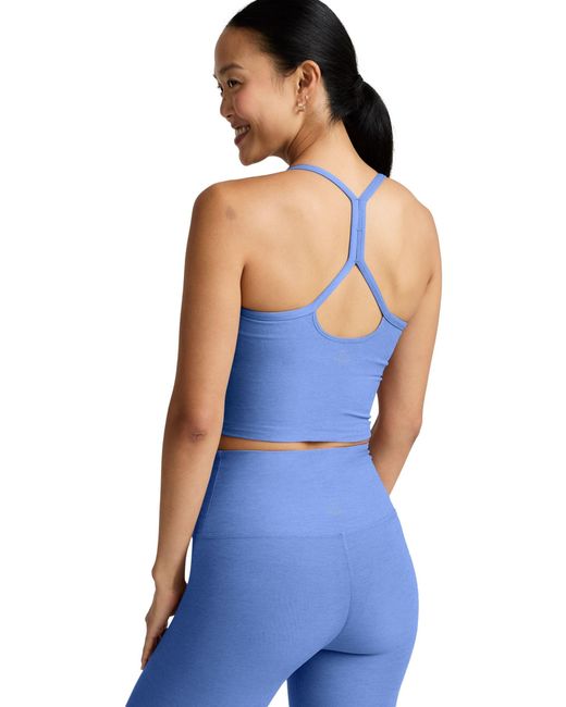 Beyond Yoga Blue Women's Spacedye Slim Racerback Cropped Tank